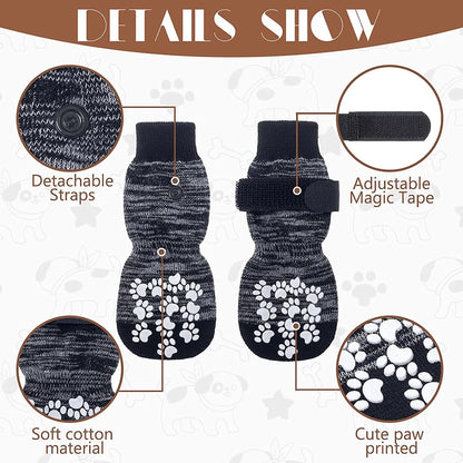 4PCS Pet Shoes, Dog'S Foot Covers, Adjustable Indoor and Outdoor Non-Slip Socks for Pets.